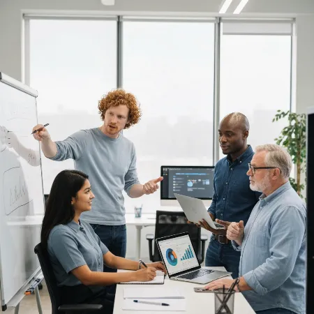 SEO Lords team discussing strategies